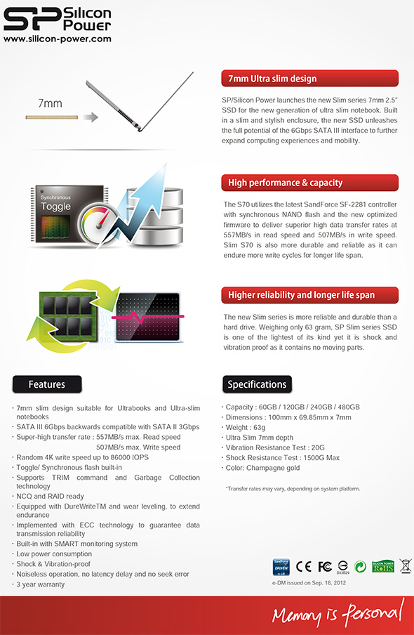 silicon power S70 specifiche